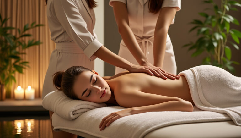 découvrez les bienfaits du massage 4 mains pour une relaxation optimale, une expérience unique qui détend profondément le corps et l'esprit.